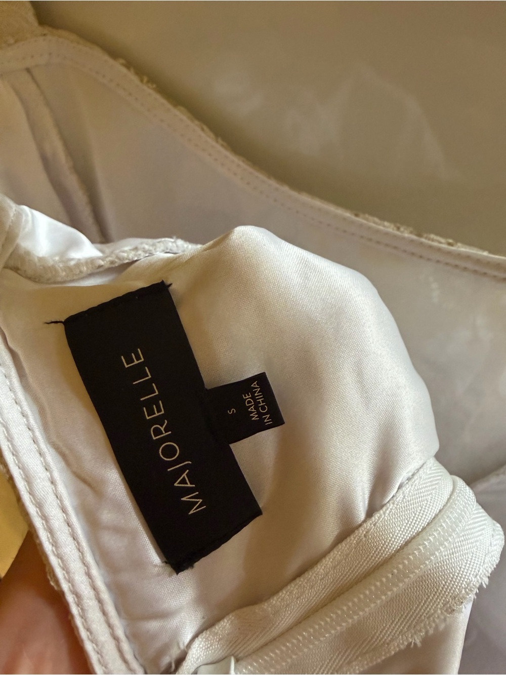 MAJORELLE Champagne Lace Ruched Mini Dress - Picture 3 of 5